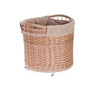 e-wicker24 Alles aus Weide Wicker Round Log Basket on Wheels Vintage Log Baskets for Wood Burner Indoor Log Store with Jute Cover Rustic Log Holders for Fireplace Retro Wood Store for logs inside