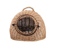 e-wicker24 Wicker Pet Carrier Bag with Soft Pillow Cat Igloo Bed Cat Box Carrier Puppy Crate Portable House Pet Travel Bed with Metal Frame Small Animal Carrier Pet Cage with Handle