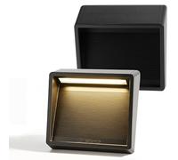 E-Yards Solar Fence Lights Outdoor, Bright Step Lights, IP65 Waterproof, 3000K Warm-White, Equipped with 19 LED for Patio Garden Backyard Garage Driveway Pathway Outside Wall Lighting (1 Pack +app)