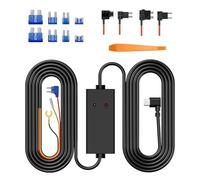 E-YEEGER - 12ft Hard Wire Kit Type C (V5F), 12V-24V to5V 3A Power Cord with 4 Fuse Taps, Low Voltage Protection for V100, V100Pro, S30
