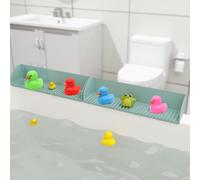 e-YiHESZ Bathtub Splash Guard for Tub - Silicone Tub Water Splash Guard with 4 Suction Cups, Bath Toy Holder, Tub Play Shelf for Kids, Bathtub Side Splash Guard Tray, Toddler Bathroom Essentials 2pcs