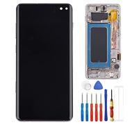 E-yiiviil TFT Display Compatible with Samsung Galaxy S10 Plus S10+ SM-G975U SM-G975W 6.4" inch LCD Touch Screen Display Assembly with Tools+Frame(Fingerprint Recognition is not Supported)