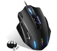 E-Yooso Large RGB Gaming Mouse, 12400 DPI Wired Gamer Mouse with 6 Side Buttons