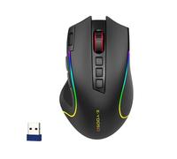E-Yooso Premium Wireless Bluetooth Versatile Mouse,8000 DPI,6 RGB Backlit | USB C Rechargeable,2.4G/BT/Wired,Rapid Fire Key,75-Hour Power Capacity,For Gaming/Office/Home/PC Computer/Laptop/Mac