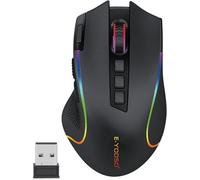 E-Yooso Wireless Gaming Mouse - 8000 DPI Optical Sensor, RGB Lighting, 9 Programmable Buttons Multi-Device Tri-Mode Wireless Mouse, (2.4G+BT4.0/BT5.0) Rechargeable Wireless Mouse