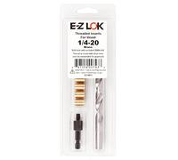 E-Z LOK 400-4 Threaded Inserts for Wood, Installation Kit, Brass, Includes 1/4-20 Knife Thread Inserts (5), Drill, Installation Tool