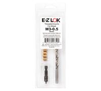 E-Z LOK 400-M3 Threaded Inserts for Wood, Installation Kit, Brass, Includes M3-0.5 Knife Thread Inserts (10), Drill, Installation Tool