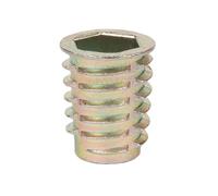 E-Z LOK Hex Threaded Inserts for Soft Wood, Zinc Alloy Flanged Thread Insert 5/16-18 x 20mm Length, Pack of 50, (951618-20)