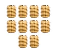 E-Z LOK Knife Threaded Insert for Hard-Wood, Brass Thread Inserts, M6-1.0 Internal Threads, 0.500" Length Pack of 10