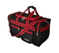 “E-Z Roll” 20 Inch Carry-on Travel Duffel Bag/Casual Bag/Gym Bag/Overnight Bag in 3 Colors, Black/Red, 20"L x 11"H x 10"W, Classic