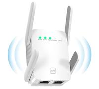 E-Z WRAPS Wifi Booster, Signal Wifi extender for Home by 4 Super Antennas, 2.4Ghz Amplifier Wireless Repeater with Internet Ethernet Port,Coverage up to 8960Sq.ft Work with 99% WiFi Routers