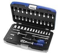 E030702 BRITOOL SET OF 42 1/4 DRIVE HEXAGON SOCKETS & ACCESSORIES 4-14MM