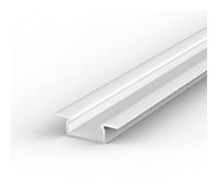 E1 White Painted 1m recessed LED Aluminium Extrusion with Diffuser - Milky, no end caps