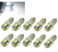 E10 6V LED Bulb Cool White 5 SMD 5050 0.5W 40LM Lamp 6000K 10pcs 6V