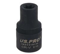 E10 Female Impacted Impact Torx Star E Socket 1/2in Drive Shallow