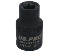 E10 Female Impacted Impact Torx Star E Socket 3/8in Drive Shallow