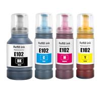 102 Ink Compatible with Epson 102 Ink Cartridges Bottle Multipack for ET-2750 ET-2751 ET-2756 ET-2850 ET-2856 ET-3700 ET-3750 ET-4750 ET-4850 ET-4856 ET-15000 (4 Pack, BK/C/M/Y)