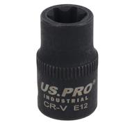 E12 Female Impacted Impact Torx Star E Socket 3/8in Drive Shallow