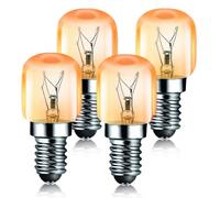 E14 15W 2700K 70lm Small Screw Base Incandescent Light Bulb for Oven, Refrigerator, Microwave, Salt Lamp, Up to 300 Degrees, Pack of 4