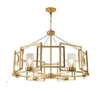 E14 American Style Brass Chandelier,Simple Post-modern All Copper Light Luxury Chandelier,For Dining Room Designer Model Room Bedroom Study Living Room-Copper 6