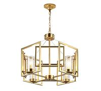 E14 American Style Brass Chandelier,Simple Post-modern All Copper Light Luxury Chandelier,For Dining Room Designer Model Room Bedroom Study Living Room-Copper 4
