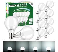 E14 Dimmable LED Bulb, 5W Cool White 6000K Small Edison Screw (SES) Bulb, Equivalent 40W Halogen, G45 Golf Ball LED Light Bulb, 450lm CRI>80 No Flickering, for Interior Lighting, 10 Pack