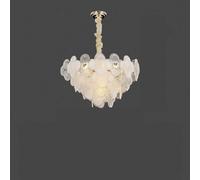 E14 French quatrefoil crystal chandelier, modern cream style chandelier, for living room dining room bedroom lighting,60cm 8 heads