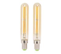 E14 LED Bulb, 4W 2300K Warm White T20 | 2-Pack, 120mm, 220-240V, Non-Dimmable, Gold Base, 25,000h, Flicker-Free, for Ceiling Fan Chandelier Home Lighting