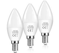 E14 LED Candle Light Bulbs 5W, C37 SES Small Edison Screw, 40W Equivalent, 470LM, Natural White 4000K Daylight, Energy Saving, Non-Dimmable, Pack of 3
