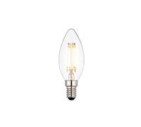 E14 LED Dimmable Small Edison Screw (SES) Filament Candle Bulbs, Warm White 2700K, 40W Incandescent Lamp Equivalent, 4W 370 Lumens, Long-Life 15,000 Hours - Pack of 1