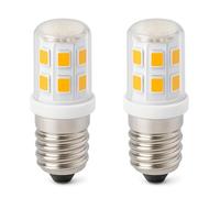 E14 LED Fridge Bulb, 2W SES Small Edison Screw, Replaces 15W 20W 25W 28W Fridge Lamp/Pygmy Bulb, 3000K Warm White, 320LM, T25 Mini Light Bulb for Refrigerator, Cooker Hood, Night Light, Pack of 2