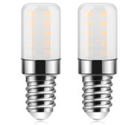 E14 LED Fridge Bulb, 3W Warm White 3000K, 300LM, 25W equivalent Incandescent lamp, E14 SES Small Edison Screw Lamps for Refrigerator, Cooker Hood, Night Light, Sewing Machine, Non-Dimmable, 2PCS