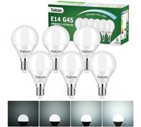 E14 LED Light Bulbs Dimmable, 5W Cool White 6000K, Pack of 6 | 450lm, Small Edison Screw (SES) Bulb, G45 Golf Ball LED Light Bulb Equivalent 40W Halogen