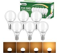 E14 LED Light Bulbs Dimmable, Warm White 3000K 5W Small Edison Screw (SES) Bulb, 40W Halogen Equivalent, G45 Golf Ball LED Light Bulb 450lm, No Flickering CRI>80, for Interior Lighting, 6-Pack
