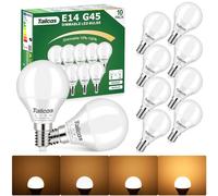 E14 LED Light Bulbs Dimmable, Warm White 3000K 5W Small Edison Screw (SES) Bulb, 40W Halogen Equivalent, G45 Golf Ball LED Light Bulb 450lm, No Flickering CRI>80, for Interior Lighting, 10-Pack