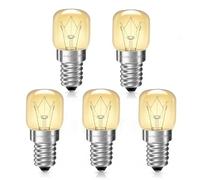 E14 Oven Bulb, Dimmable, 300°C Heat Resistant, 2700K Warm White, SES Small Edison Screw Base Light Bulbs, for Salt Light, Oven, Fridge and Wax Warmer, 5 Pack