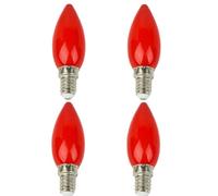E14 Red Light Bulb 26W Dimmable 2025 New Fireplace Red Candle Bulb Small Edison Screw Fireplace Red Coloured Light Bulb Replacement Red Fortune Lamp Party Decoration (4Pcs)