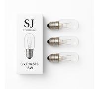 E14 Salt Lamp Bulbs Dimmable - 15W SES Pygmy Bulb, Small Edison Screw T20 Oven Light 300°C, 2700K Warm White Fridge, Microwave, Scentsy Warmer, Sewing Machine Bulb - 3 Pack [Energy Class G]