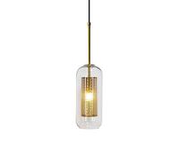 E14 Screw Single Head Flush Mount, Metallic Glass Pendant Lamp Shade, Amen Modern Style Hanging Light, Balcony Meeting Room Lounge Ceiling Light Fixture
