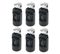 E14 Thermoplastic Candle Lamp Holder,6 Pack of SES 52mm Height Wall Lamp Pendant E14 Lamp Socket with 1/8IPS Threaded Hickey (Black)