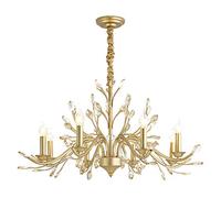 E14 Vintage Crystal Chandelier,Antique Chandelier Country Restaurant Chandelier Transparent Crystal Ceiling Lamp Island Lamp Bronze Finish,Candle Chandelier/Shakin/12 Head