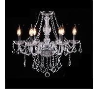 E14modern Luxurious Crystal Chandelier Candle Island Lighting Pendant Lamp Ceiling Light Fixture For Dining Room Living Room Kitchen Bedroom Hallway Entry-Clear light 6 head