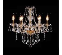E14modern Luxurious Crystal Chandelier Candle Island Lighting Pendant Lamp Ceiling Light Fixture For Dining Room Living Room Kitchen Bedroom Hallway Entry-Golden. 6 head