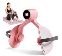 E1mity Thigh Master Pelvic Floor Trainer, Adjustable Inner Thigh Exerciser, Kegel Exercise Equipment with Band, Count function for Women Men, Home Workout, Postnatal Recovery, Arm Leg Core Toner, Pink