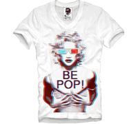 E1SYNDICATE V-Neck T-Shirt BE POP! Madonna Concert Virgin 1862V(Large)