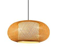 E2 Light Source Retro Bamboo Lantern Pendant Light, Elegant Hollow Woven Rattan Chaner, Ideal for Home Decoration in Restaurant, Bar, Living Room