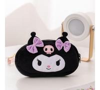 (e2) Sanrioed Hello Kitty Plush Pencil Case My Melody Cinnamoroll Purin Cartoon Storage Bag Large Capacity Makeup Bag Stationery Gift