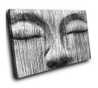 E212 Black White Landscape Canvas Picture Print Wall Art Buddha Statue Face