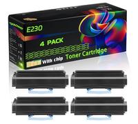 E230 Compatible for Lexmark Toner Cartridge with Chip E342tn Optra E232 Optra E330 Optra E332 Printers (4 Pack Black)