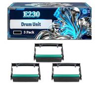 E230 Drum Unit Compatible for Lexmark E230 E330 E342 E232 E332 E342N E232N E332N E342TN E240 E332TN E240N E340 Printers, With Chip Large Capacity 40000 Pages (3 Pack Black)